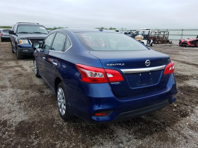 3N1AB7AP6HY289490 - 2017 NISSAN SENTRA S BLUE photo 3