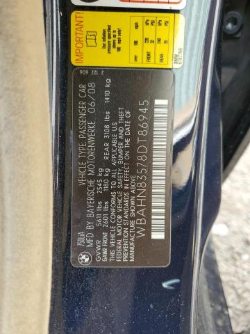 WBAHN83578DT86945 - 2008 BMW 750 LI BLACK photo 12