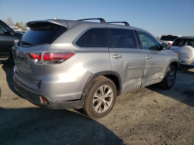 5TDBKRFH4FS157086 - 2015 TOYOTA HIGHLANDER LE SILVER photo 3