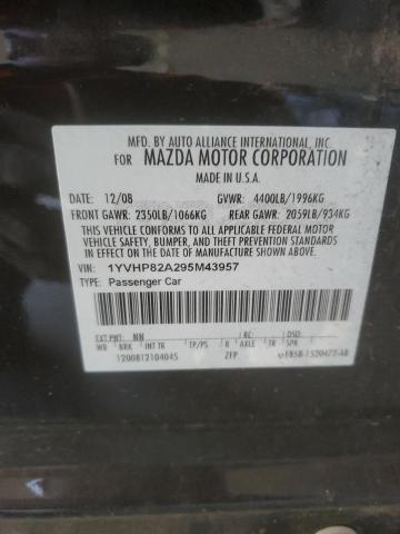 1YVHP82A295M43957 - 2009 MAZDA 6 I BLACK photo 12