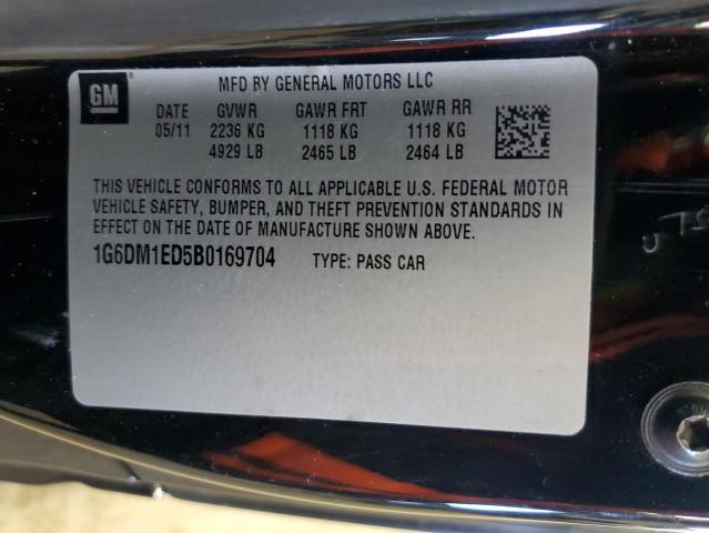 1G6DM1ED5B0169704 - 2011 CADILLAC CTS PERFORMANCE COLLECTION Черный фото 12