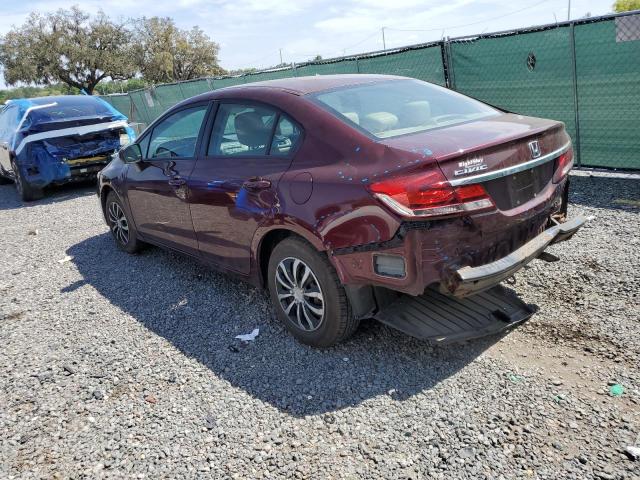 19XFB2F56EE013417 - 2014 HONDA CIVIC LX MAROON photo 2