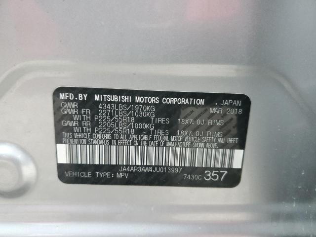 JA4AR3AW4JU013997 - 2018 MITSUBISHI OUTLANDER ES SILVER photo 13