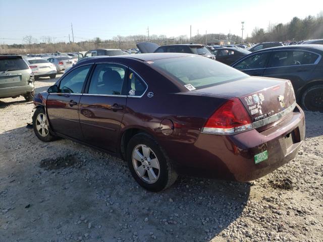 2G1WT55K779232371 - 2007 CHEVROLET IMPALA LT BURGUNDY photo 2