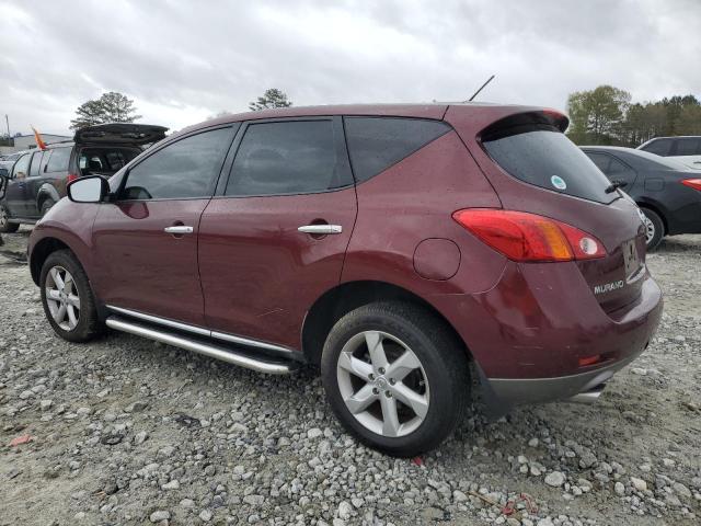 JN8AZ18U99W026411 - 2009 NISSAN MURANO S MAROON photo 2