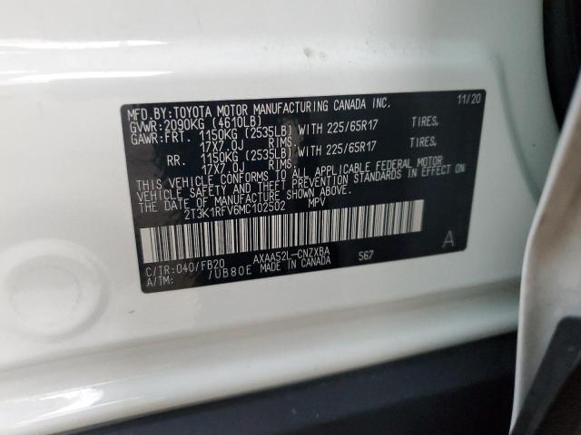 2T3K1RFV6MC102502 - 2021 TOYOTA RAV4 LE 白色 照片 13