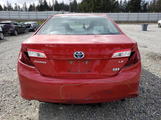 4T1BD1FKXDU094393 - 2013 TOYOTA CAMRY HYBRID RED photo 6