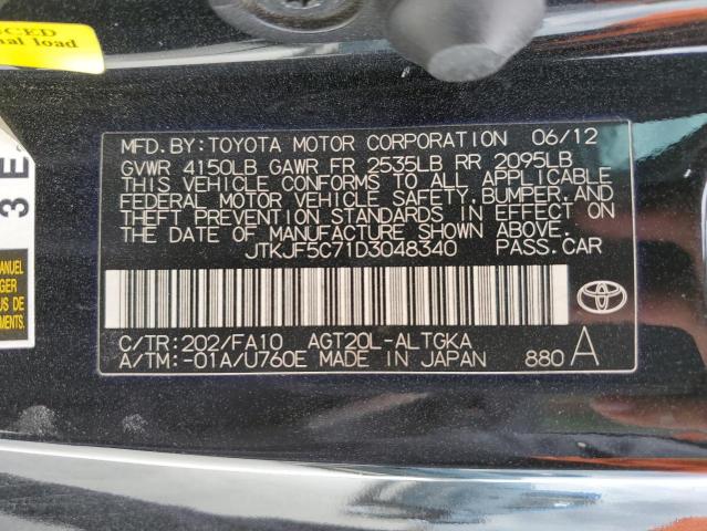 JTKJF5C71D3048340 - 2013 TOYOTA SCION TC Qara foto 12