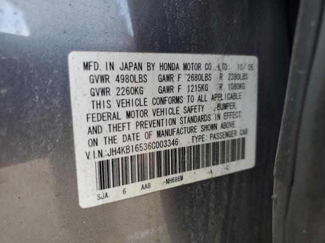 JH4KB16536C003346 - 2006 ACURA RL SILVER photo 13