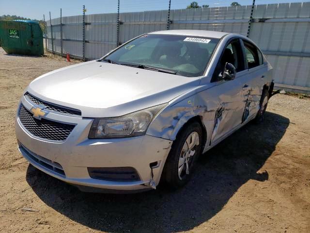 1G1PC5SH0C7165556 - 2012 CHEVROLET CRUZE LS SILVER photo 2