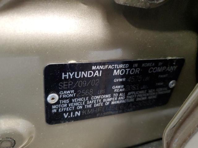 KMHFU45E62A230533 - 2002 HYUNDAI XG 350 GOLD photo 12