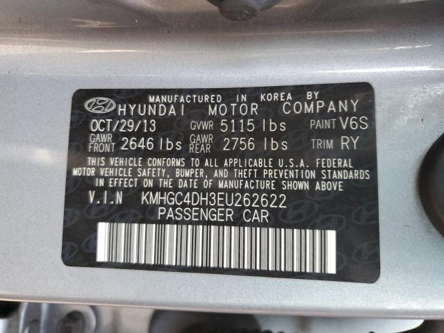 KMHGC4DH3EU262622 - 2014 HYUNDAI GENESIS 5.0L GRAY photo 12