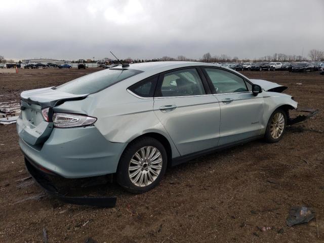 3FA6P0UU0ER218410 - 2014 FORD FUSION S HYBRID BLUE photo 3