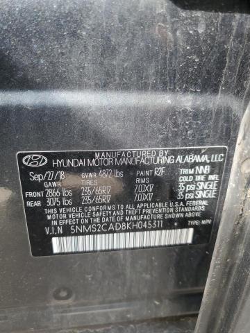 5NMS2CAD8KH045311 - 2019 HYUNDAI SANTA FE SE CHARCOAL photo 14