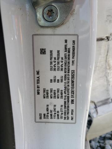 5YJ3E1EAXNF288253 - 2022 TESLA MODEL 3 WHITE photo 12