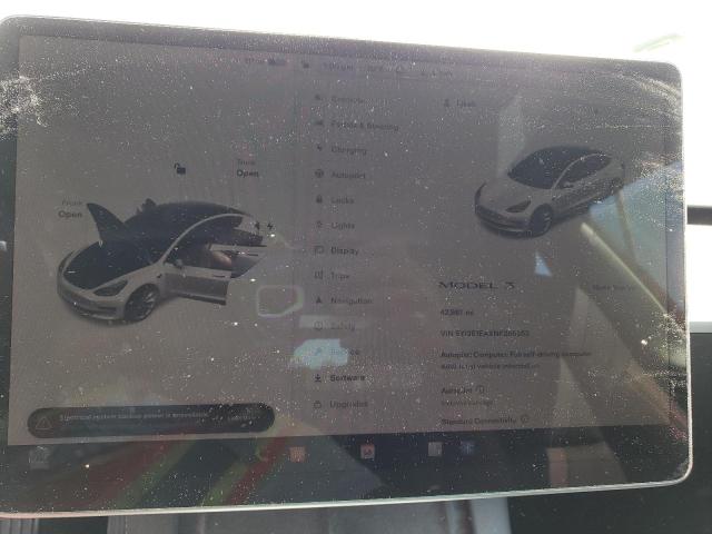 5YJ3E1EAXNF288253 - 2022 TESLA MODEL 3 WHITE photo 9