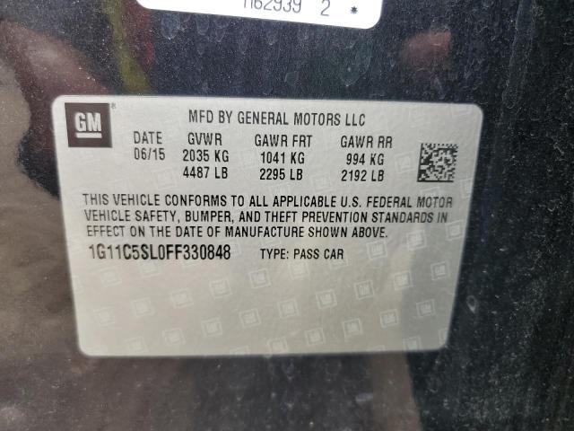 1G11C5SL0FF330848 - 2015 CHEVROLET MALIBU 1LT ლურჯი ფოტო 12