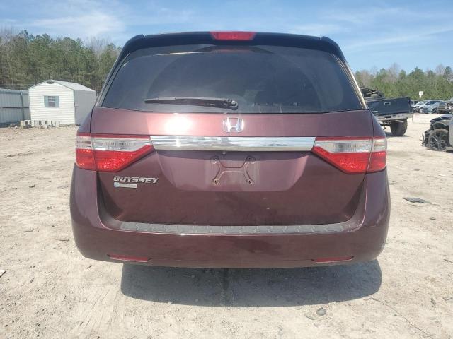 5FNRL5H60DB073431 - 2013 HONDA ODYSSEY EXL BURGUNDY photo 6