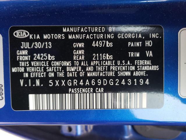 5XXGR4A69DG243194 - 2013 KIA OPTIMA SX BLUE photo 13