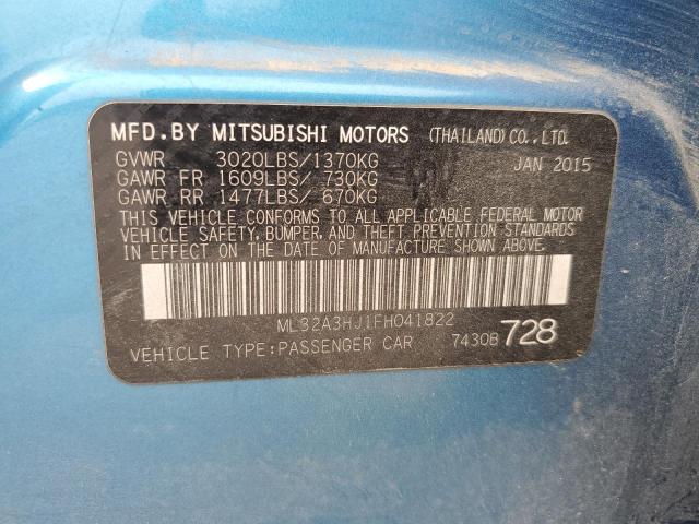 ML32A3HJ1FH041822 - 2015 MITSUBISHI MIRAGE DE BLUE photo 12