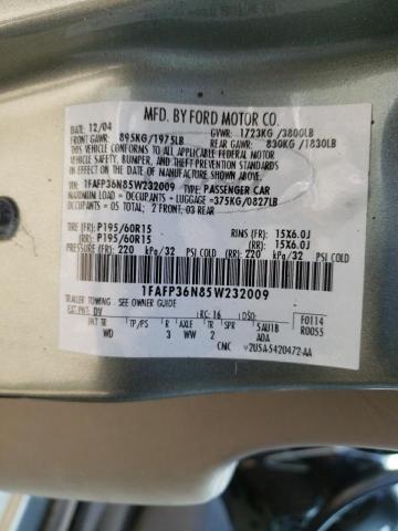 1FAFP36N85W232009 - 2005 FORD FOCUS ZXW GRAY photo 12