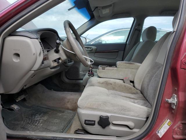 2G1WF52E759225293 - 2005 CHEVROLET IMPALA BURGUNDY photo 7