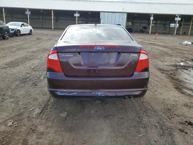 3FAHP0GAXCR281439 - 2012 FORD FUSION S BURGUNDY photo 6