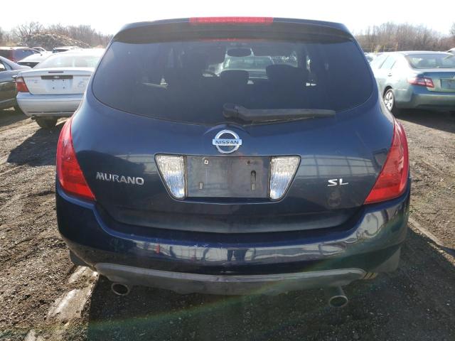 JN8AZ08T44W216921 - 2004 NISSAN MURANO SL BLUE photo 6