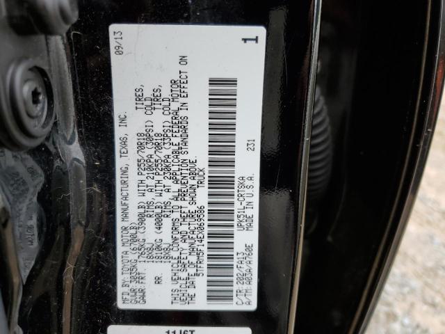 5TFRM5F14EX069586 - 2014 TOYOTA TUNDRA DOUBLE CAB SR/SR5 BLACK photo 13