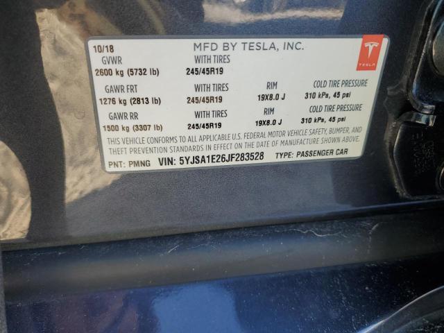 5YJSA1E26JF283528 - 2018 TESLA MODEL S BLUE photo 12
