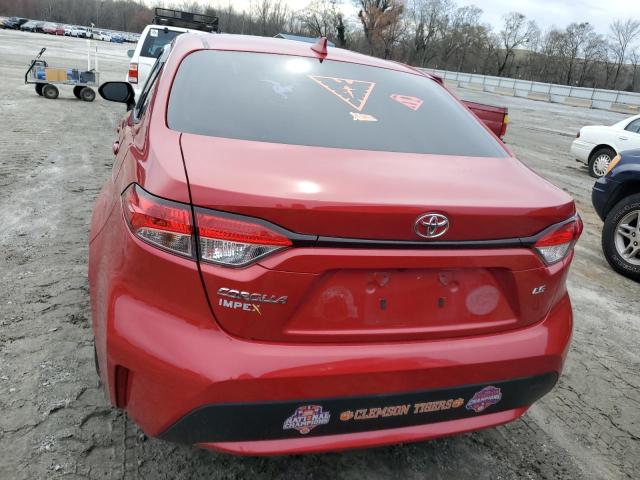 JTDEPRAE4LJ046803 - 2020 TOYOTA COROLLA LE RED photo 6