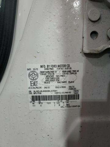 2LMDJ8JK6DBL07691 - 2013 LINCOLN MKX AWD WHITE photo 12