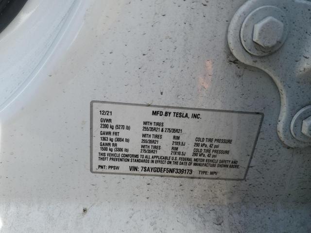 7SAYGDEF5NF339173 - 2022 TESLA MODEL Y Ağ foto 12