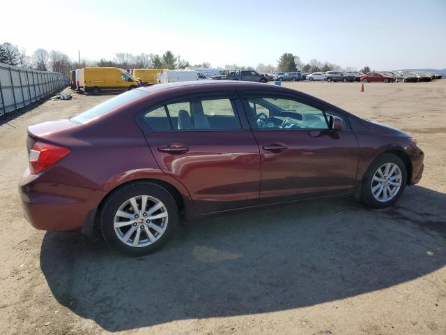 2HGFB2F82CH529979 - 2012 HONDA CIVIC EX MAROON photo 3