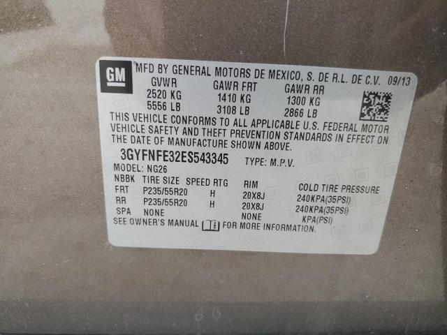 3GYFNFE32ES543345 - 2014 CADILLAC SRX PERFORMANCE COLLECTION ყავისფერი ფოტო 14