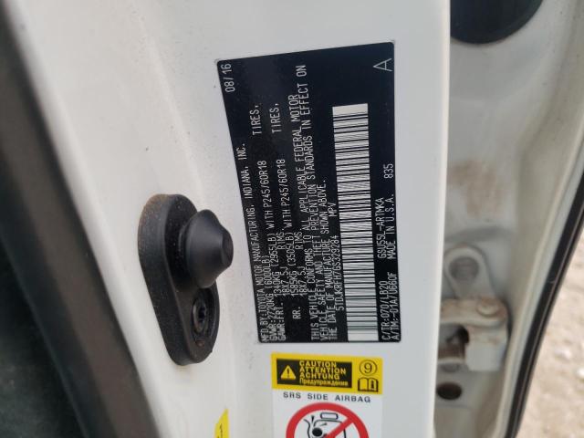 5TDJKRFH7GS329284 - 2016 TOYOTA HIGHLANDER XLE 白色 照片 13