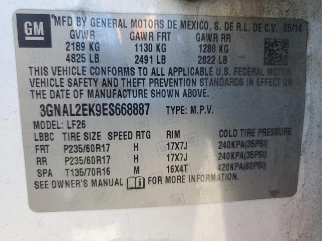 3GNAL2EK9ES668887 - 2014 CHEVROLET CAPTIVA LS 白色 照片 13