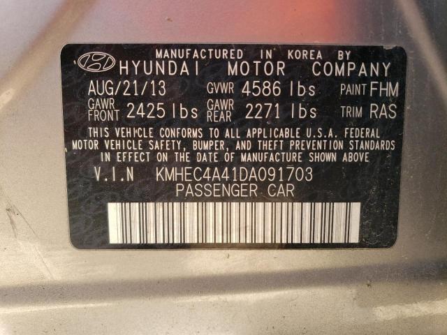 KMHEC4A41DA091703 - 2013 HYUNDAI SONATA HYBRID SILVER photo 12