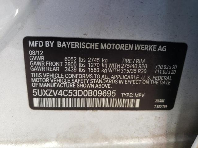 5UXZV4C53D0B09695 - 2013 BMW X5 XDRIVE35I BEIGE photo 12