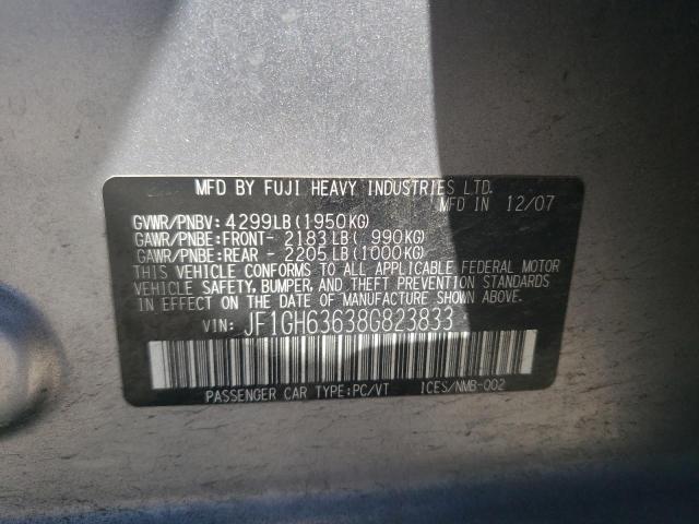 JF1GH63638G823833 - 2008 SUBARU IMPREZA OUTBACK SPORT SILVER photo 12