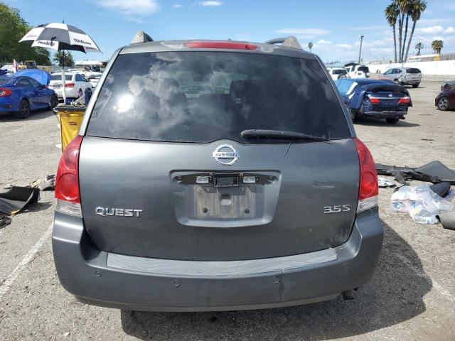 5N1BV28U25N101060 - 2005 NISSAN QUEST S GRAY photo 6