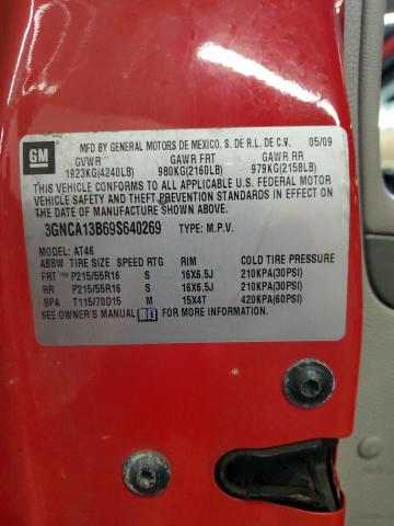 3GNCA13B69S640269 - 2009 CHEVROLET HHR LS 红色 照片 12