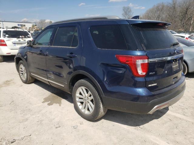 1FM5K7DH2HGA07250 - 2017 FORD EXPLORER XLT BLUE photo 2