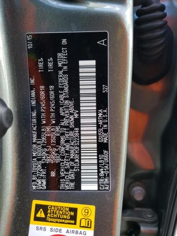 5TDJKRFH3FS223848 - 2015 TOYOTA HIGHLANDER XLE GREEN photo 13