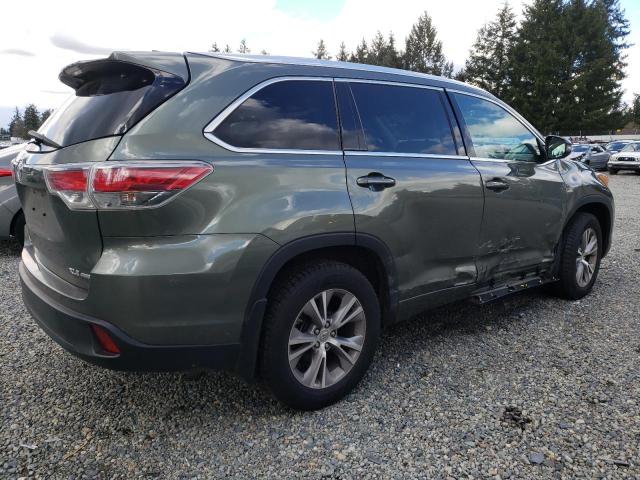5TDJKRFH3FS223848 - 2015 TOYOTA HIGHLANDER XLE GREEN photo 3