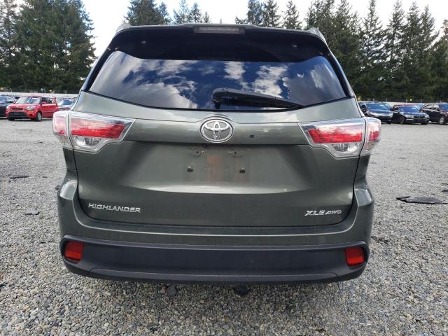 5TDJKRFH3FS223848 - 2015 TOYOTA HIGHLANDER XLE GREEN photo 6