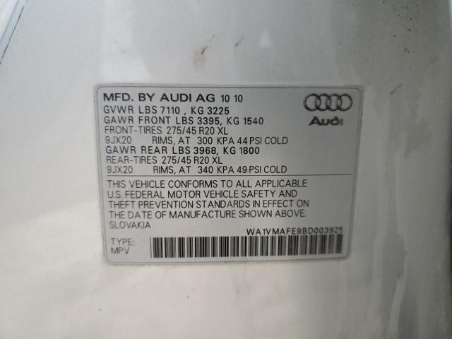 WA1VMAFE9BD003925 - 2011 AUDI Q7 PRESTIGE SILVER photo 13