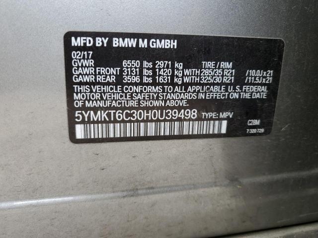 5YMKT6C30H0U39498 - 2017 BMW X5 M GREEN photo 13