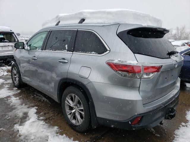 5TDJKRFH2FS133994 - 2015 TOYOTA HIGHLANDER XLE SILVER photo 2