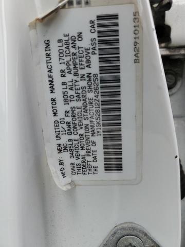 1Y1SK52812Z426258 - 2002 CHEVROLET GEO PRIZM BASE WHITE photo 12